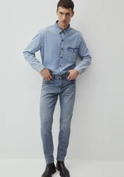 Mavi Slim-fit-Jeans MILAN Tapered Leg Pants Hellblau/Blau/Grau