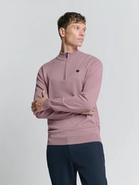 Rundhalspullover Sweatshirt mit halbem Reiverschluss