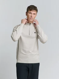 Rundhalspullover Sweatshirt mit halbem Reiverschluss