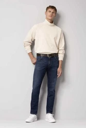 MEYER 5-Pocket-Jeans M5 Slim Five Pocket Blau/Dunkelblau/Lila