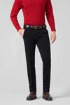 MEYER Chinos Roma Stretch-Dehnbund Dunkelblau/Rot/Hellblau