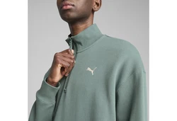PUMA Sweatshirt WARDROBE ESS Relaxed Rundhalsshirt Grün/Hellgrün