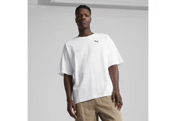 PUMA T-Shirt WARDROBE ESS Oversized T-Shirt Herren Weiß