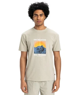 Quiksilver T-Shirt Feel The Outside Khaki/Beige/Gelb