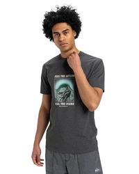 Quiksilver T-Shirt Feel The Outside Grau/Dunkelgrau/Dunkelgrün