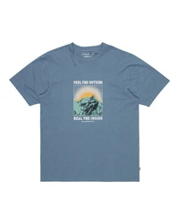 Quiksilver T-Shirt Feel The Outside Blau/Grau/Hellblau/Türkis