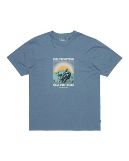 Quiksilver T-Shirt Feel The Outside Blau/Grau/Hellblau/Türkis Quiksilver T-Shirt Feel The Outside Blau/Grau/Hellblau/Türkis