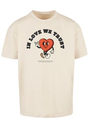F4NT4STIC T-Shirt In Love We Trust Beige/Khaki/Gelb