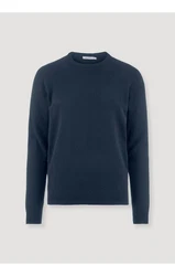 Hessnatur Strickpullover Dunkelblau/Blau
