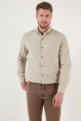 Buratti Langarmhemd Regular Fit Khaki/Beige