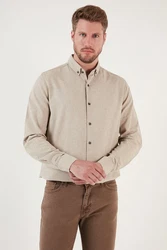 Buratti Langarmhemd Regular Fit Khaki/Beige