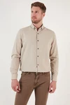 Buratti Langarmhemd Regular Fit Khaki/Beige