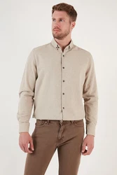 Buratti Langarmhemd Regular Fit Khaki/Beige