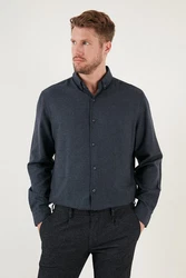 Buratti Langarmhemd Regular Fit Dunkelblau/Grau/Hellblau