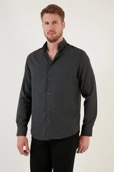Buratti Langarmhemd Regular Fit Dunkelgrau/Schwarz/Grau