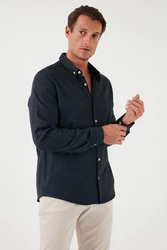 Buratti Langarmhemd Regular Fit Dunkelblau/Hellblau