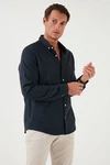 Buratti Langarmhemd Regular Fit Dunkelblau/Hellblau