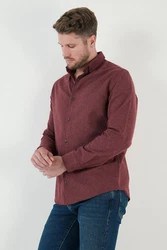 Buratti Langarmhemd Regular Fit Dunkelrot/Bordeaux/Rot