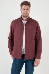 Buratti Langarmhemd Regular Fit Dunkelrot/Bordeaux/Rot