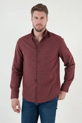 Buratti Langarmhemd Regular Fit Dunkelrot/Bordeaux/Rot