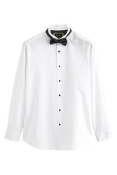 Next Formelles Slim Fit Hemd mit Fliege im Set (2-tlg) Weiß/Schwarz