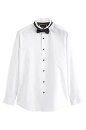 Langarmhemd Formelles Slim Fit Hemd mit Fliege im Set (2-tlg)