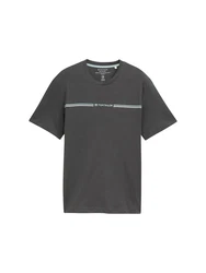 TOM TAILOR T-Shirt mit Print hellblau/dunkelgrau/wei