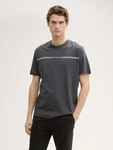 TOM TAILOR T-Shirt mit Print hellblau/dunkelgrau/wei