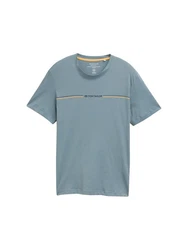 TOM TAILOR T-Shirt mit Print Türkis/Grün/Grau