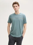 TOM TAILOR T-Shirt mit Print Türkis/Grün/Grau