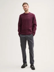 TOM TAILOR Chinohose Tapered Chino Hose Dunkelgrau/Hellgrau/Grau/Khaki