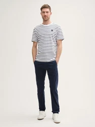 TOM TAILOR Chinohose Tapered Chino Hose Dunkelblau/Blau/Hellblau