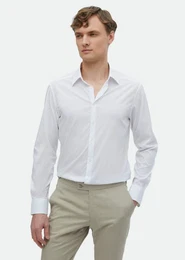 T-Shirt Schlichtes, schmal geschnittenes, gewebtes, klassisches Hemd