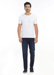 T-Shirt Jacquard-T-Shirt aus Baumwollmischung mit Rundhalsausschnitt