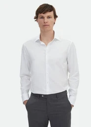 T-Shirt Wei Gestreift Regulrer Schnitt Weben Klassisches 100% Baumwollhemd