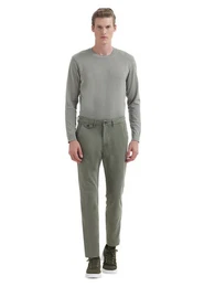 Chinohose Gewebte Freizeithose mit normaler Passform