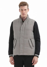 Daunenjacke Braune Web-Pufferweste