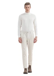 Chinohose Freizeithose aus Strick mit normaler Passform