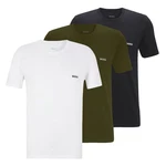 BOSS Herren Classic T-Shirts Crew-Neck 3er Pack Dunkelgrün/Dunkelblau/Khaki