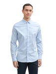 TOM TAILOR Langarmhemd mit Logo Stickerei Hellblau/Blau