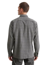 Marc O'Polo Langarmhemd aus Twill Grau/Hellgrau