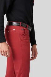 MEYER Chinos Roma mit Stretch-Dehnbund Rot/Braun/Dunkelrot