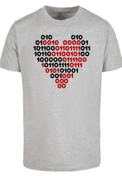 F4NT4STIC T-Shirt I love you 01001001 Binary Code Herz Valentinstag Dunkelgrau/Rot/Silber/Grau/Hellgrau/Gelb