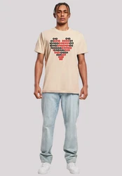 F4NT4STIC T-Shirt I love you 01001001 Binary Code Herz Valentinstag Beige/Khaki