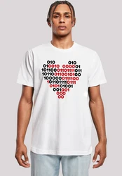 F4NT4STIC T-Shirt I love you 01001001 Binary Code Herz Valentinstag Weiß/Dunkelrot/Rot/Creme