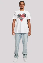 F4NT4STIC T-Shirt I love you 01001001 Binary Code Herz Valentinstag Weiß/Dunkelrot/Rot/Creme