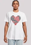 F4NT4STIC T-Shirt I love you 01001001 Binary Code Herz Valentinstag Weiß/Dunkelrot/Rot/Creme