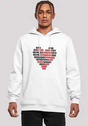 F4NT4STIC Kapuzenpullover I love you Binary Code Herz Valentinstag Gold/Weiß/Creme/Rot/Lila/Blau