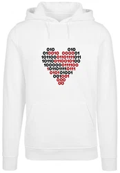 F4NT4STIC Kapuzenpullover I love you Binary Code Herz Valentinstag Gold/Weiß/Creme/Rot/Lila/Blau