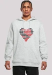 F4NT4STIC Kapuzenpullover I love you Binary Code Herz Valentinstag Hellgrau/Grau/Dunkelrot/Rot